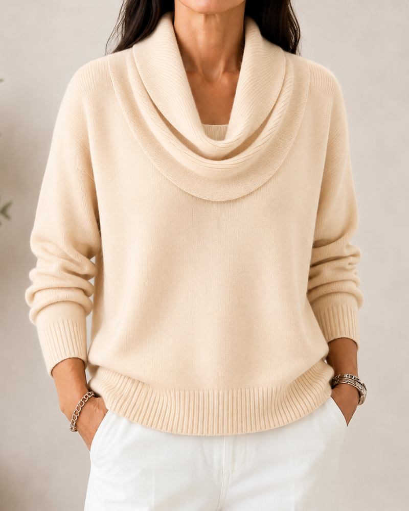 Soft Cowl-Neck Knit Jumper for Women