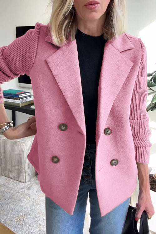 Brooke | Elegant Knit-Sleeve Blazer