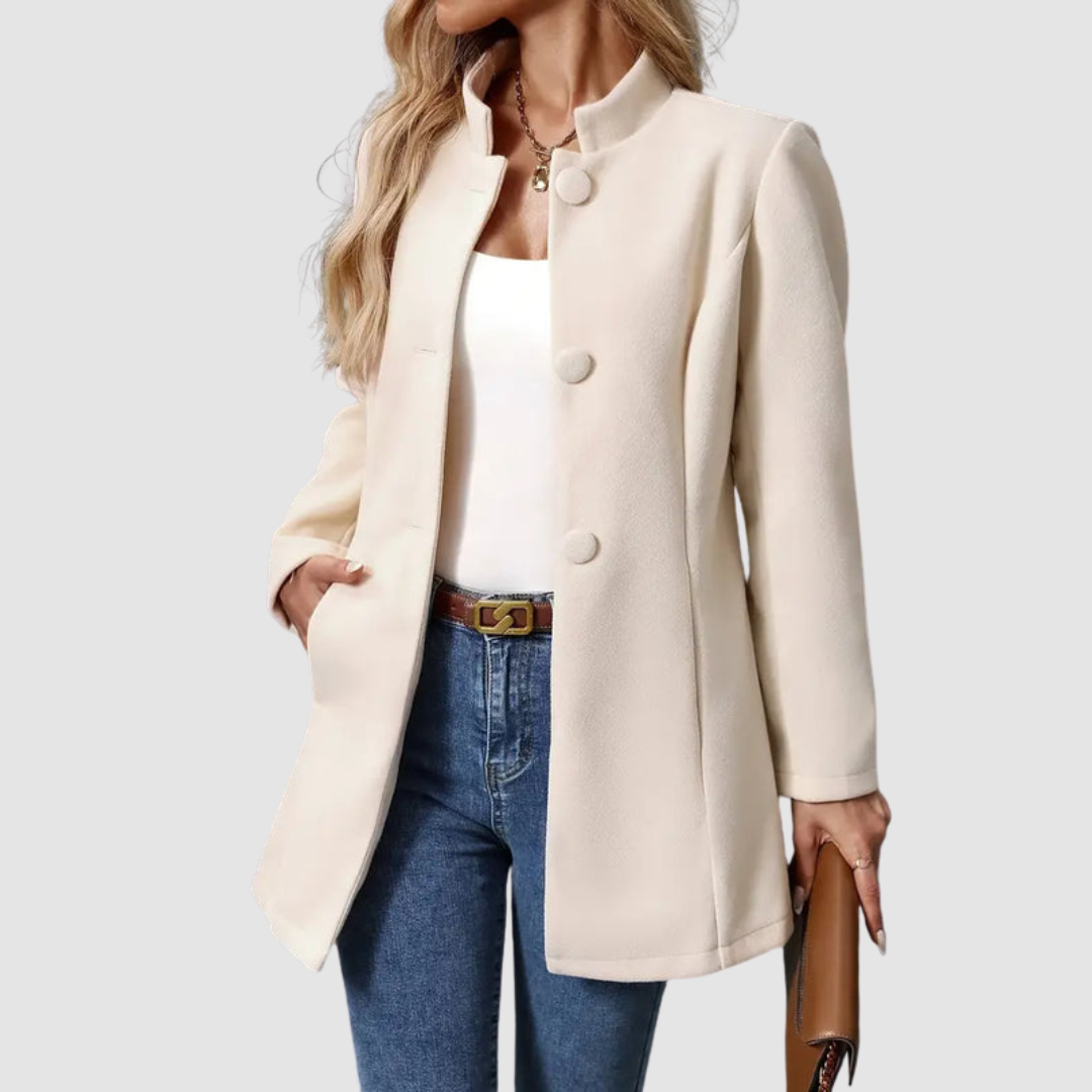 Modique | Elegant Coat with Stand-Up Collar for Women | Outerwear