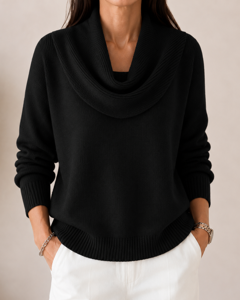 Soft Cowl-Neck Knit Jumper for Women