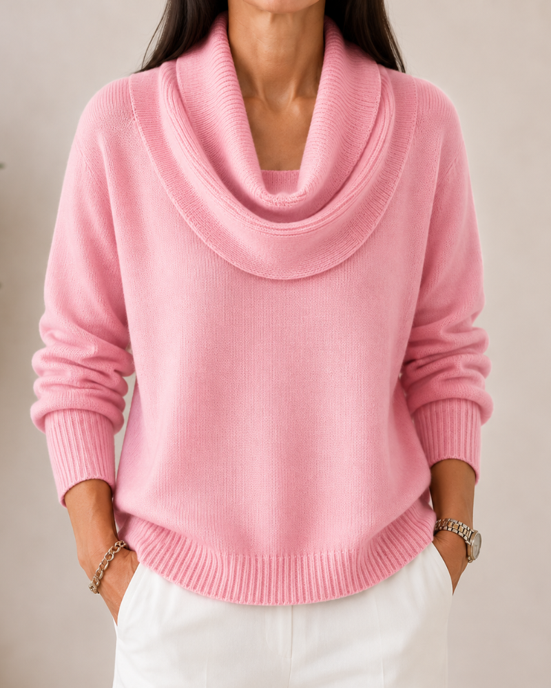 Soft Cowl-Neck Knit Jumper for Women