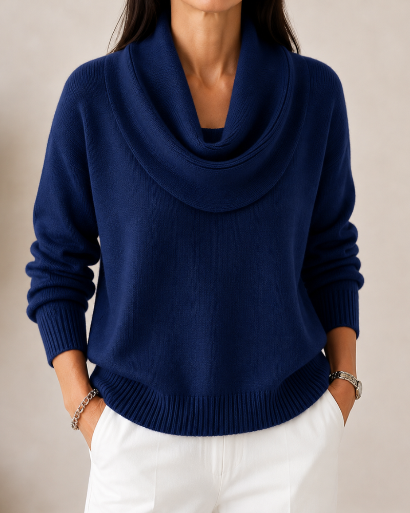 Soft Cowl-Neck Knit Jumper for Women