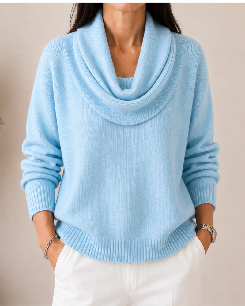 Soft Cowl-Neck Knit Jumper for Women