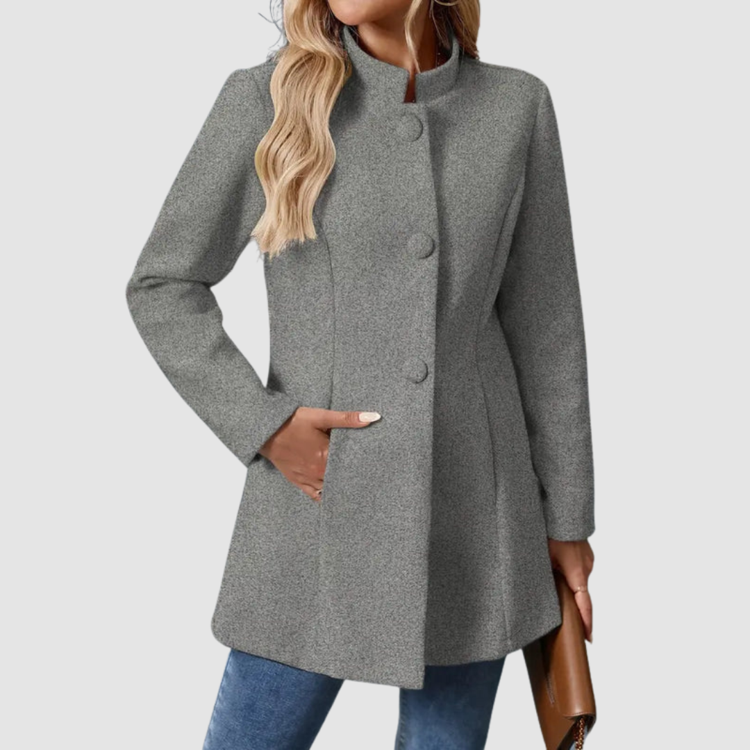 Modique | Elegant Coat with Stand-Up Collar for Women | Outerwear