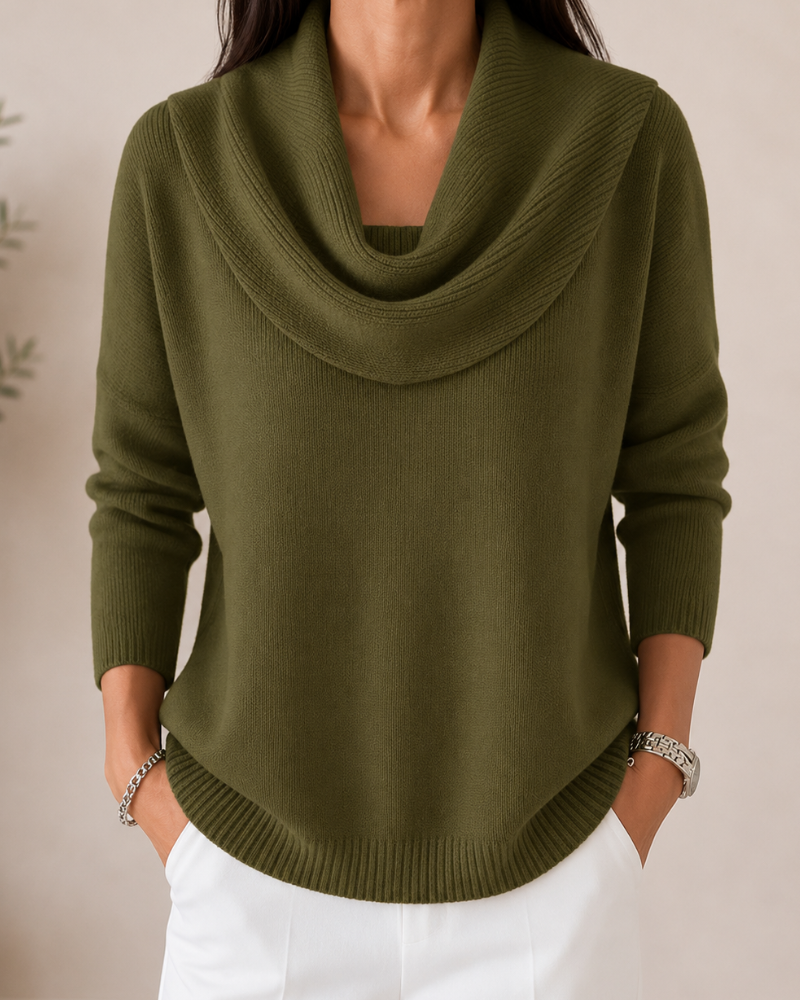 Soft Cowl-Neck Knit Jumper for Women