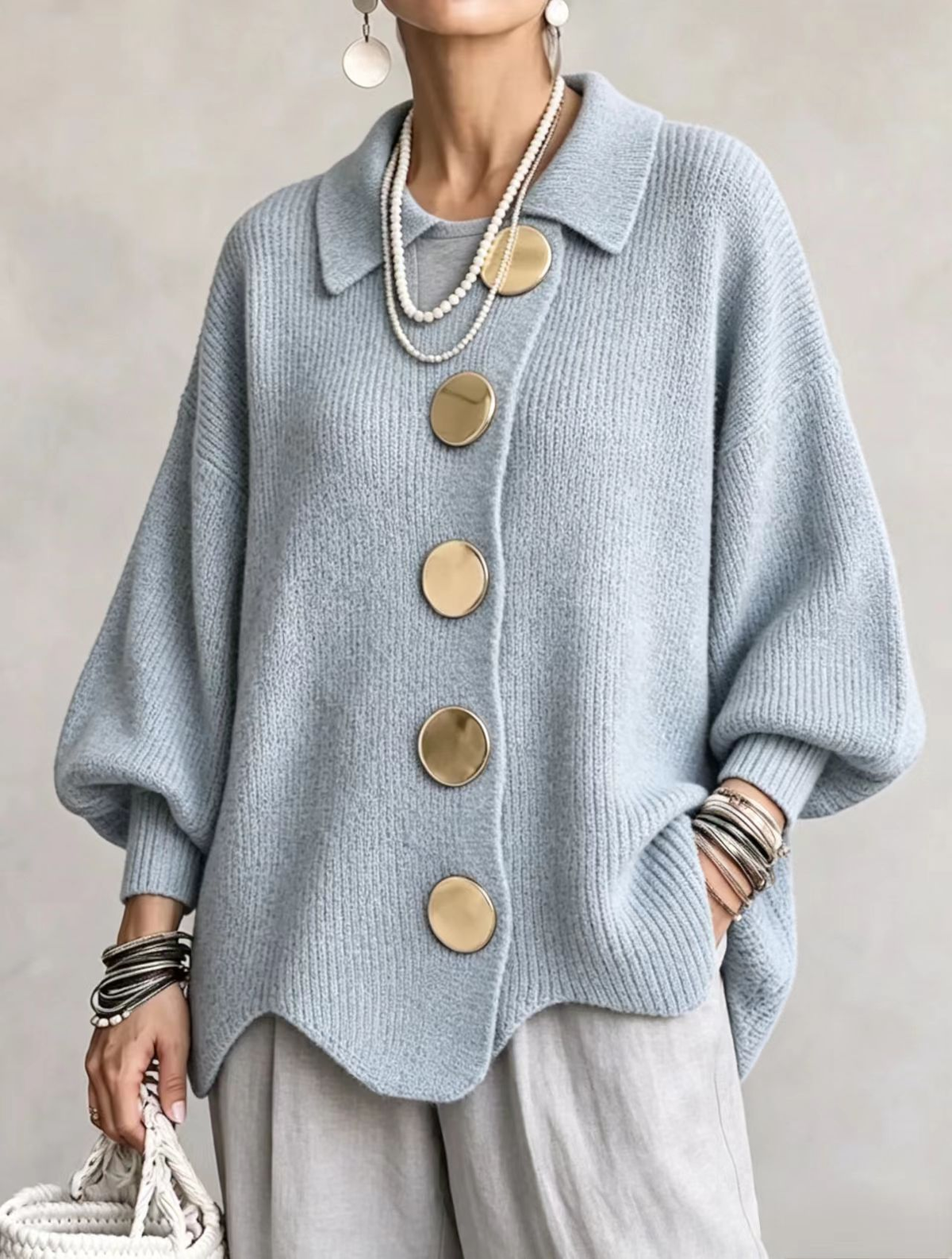 Isadora | Oversized Collared Cardigan for Women