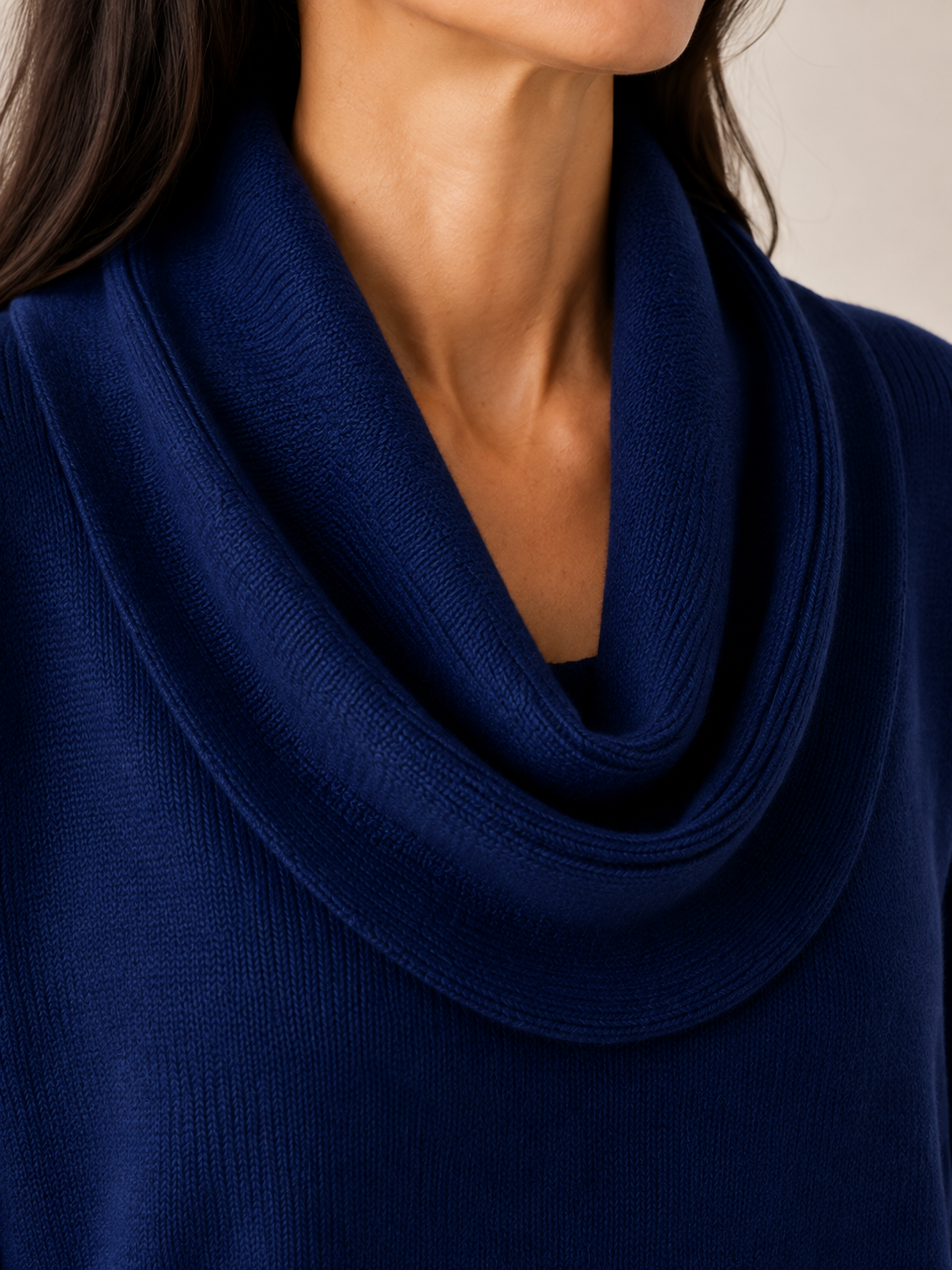 Soft Cowl-Neck Knit Jumper for Women