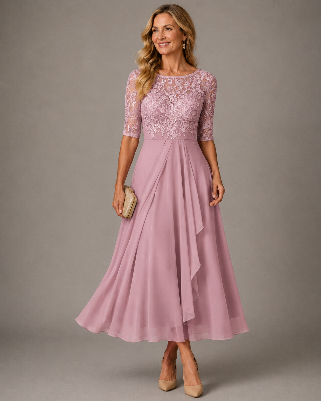 Rose | The Flattering Lace Midi Dress