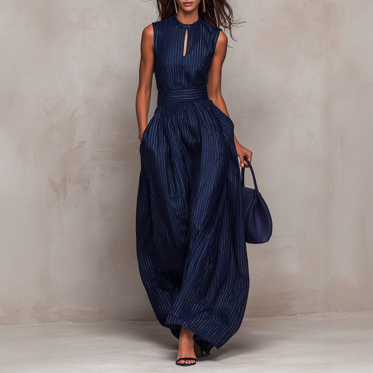 Celeste | Metallic Pinstripe Jumpsuit for Women