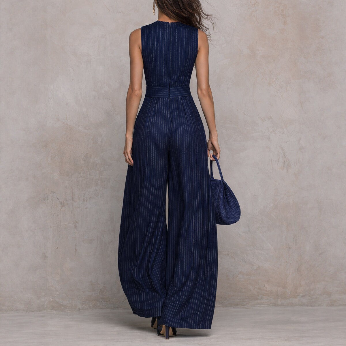 Celeste | Metallic Pinstripe Jumpsuit for Women