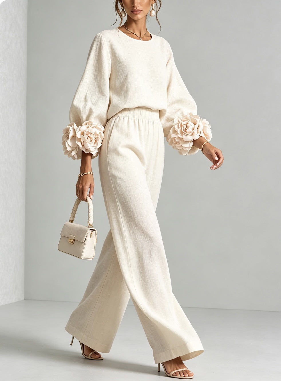 Rosalie | Floral-Cuff Two-Piece Set