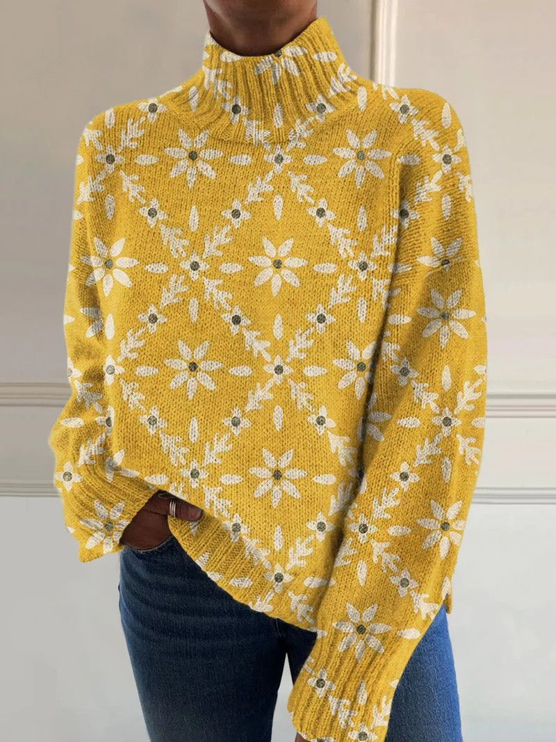 Georgia - Vintage Color Block Turtleneck