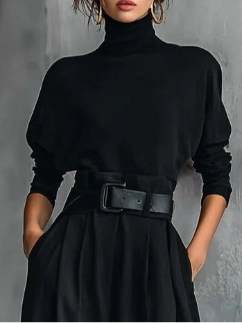 Fiona | Turtleneck Sweater and Straight-Leg Pants Two-Piece Set for Women