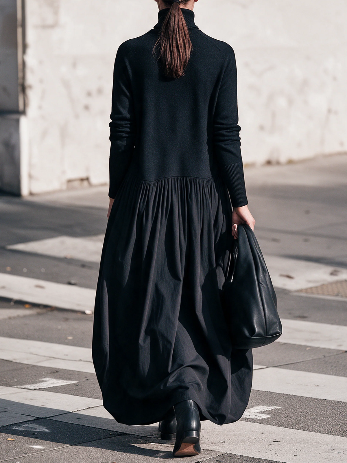 Sloane | Relaxed High-Neck Pocket Maxi Dress