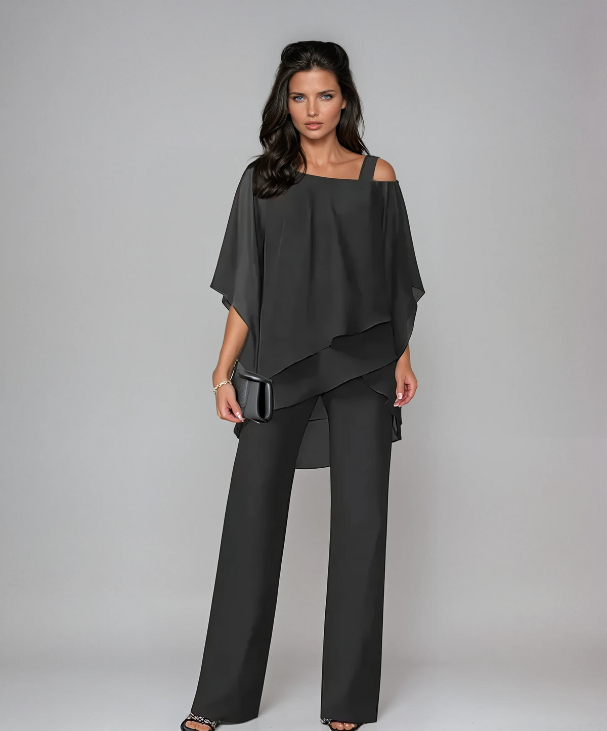 Cenna | Layered Top and Wide-Leg Pants Two-Piece Set for Women