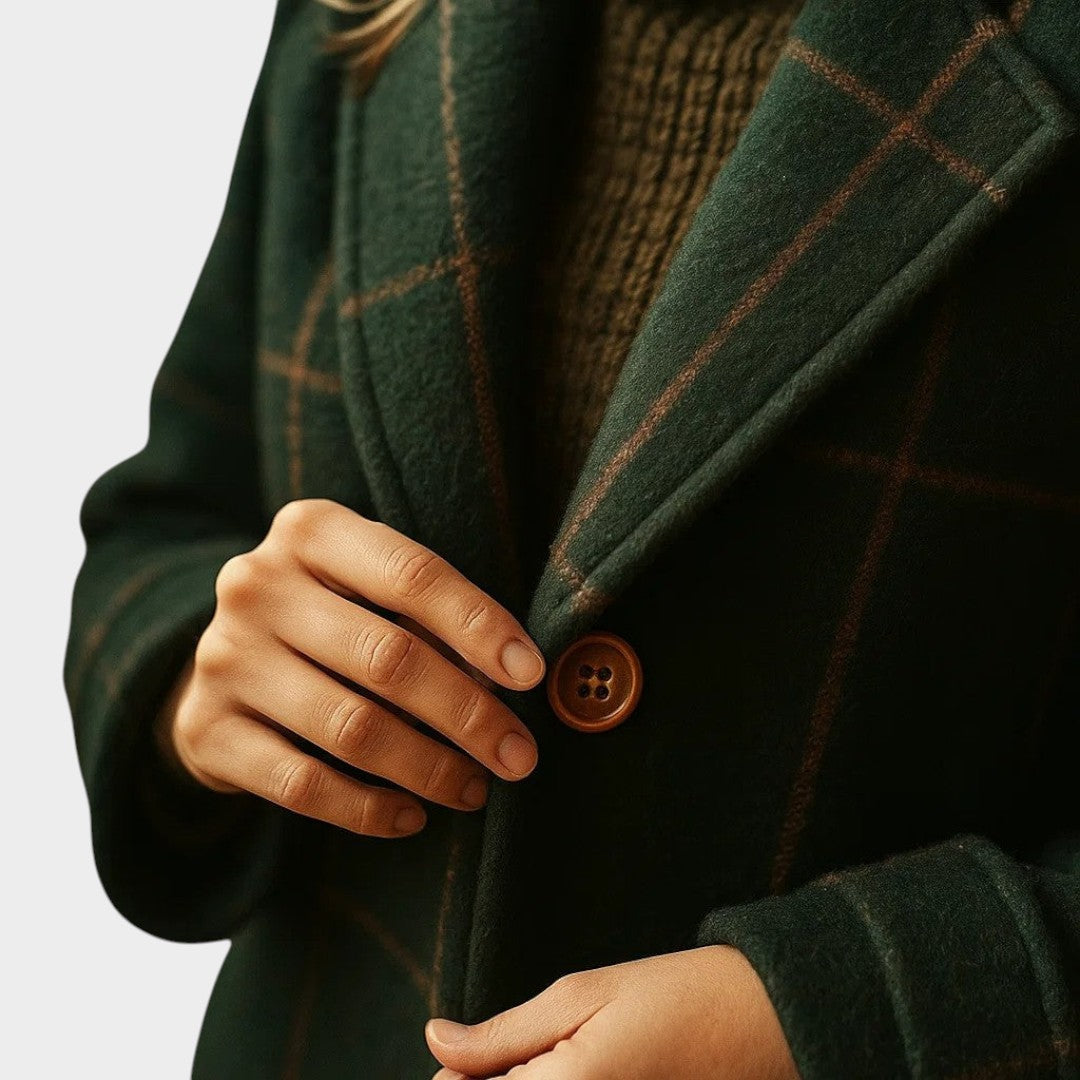Adriana | Classic Check Autumn Coat for Women