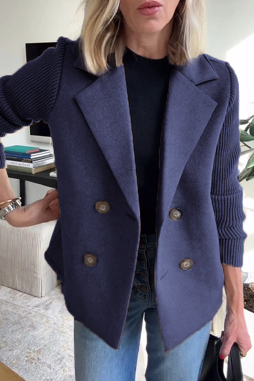 Brooke | Elegant Knit-Sleeve Blazer