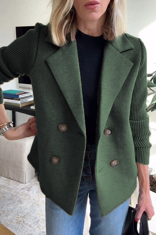 Brooke | Elegant Knit-Sleeve Blazer