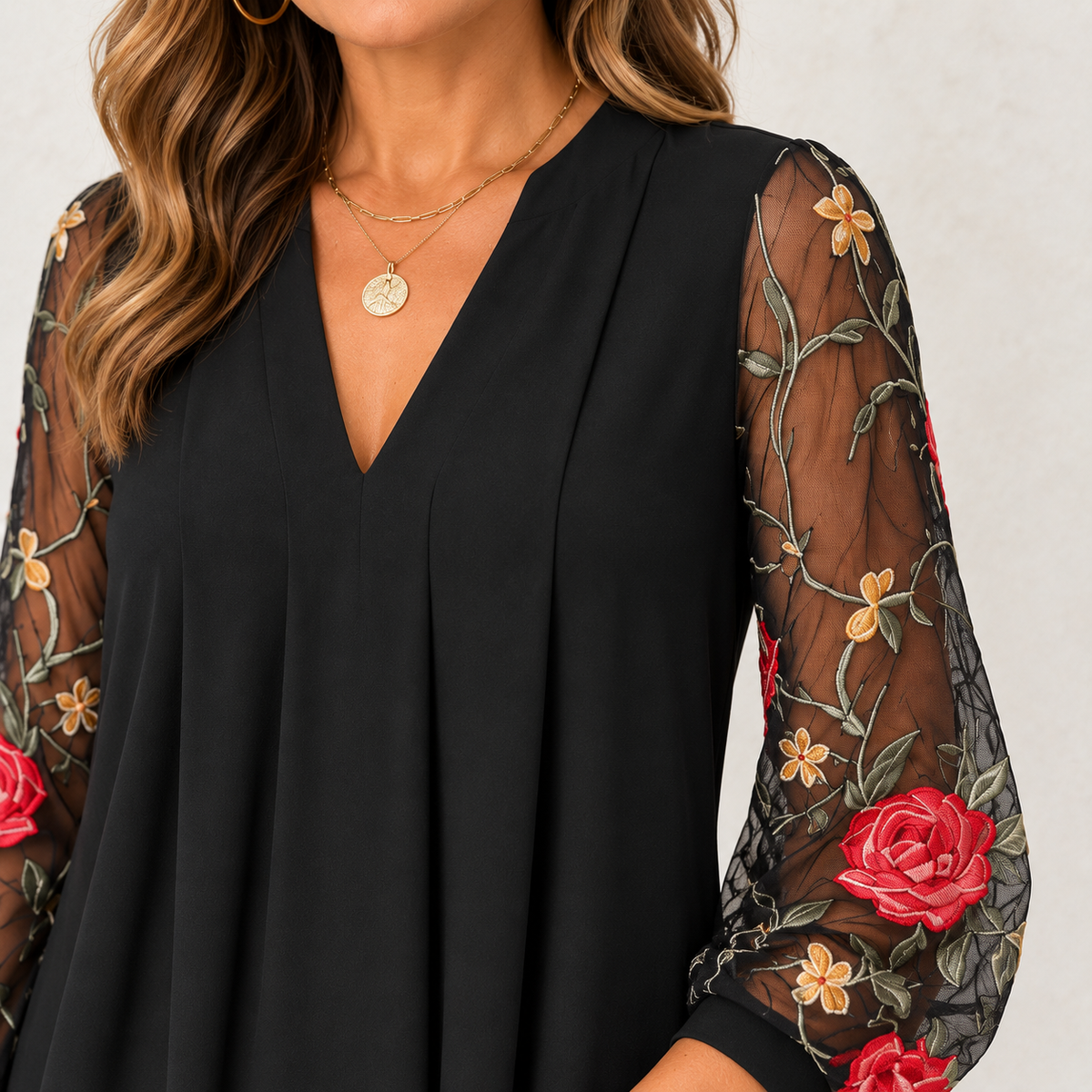 Lucy | Elegant Floral Sleeve Dress