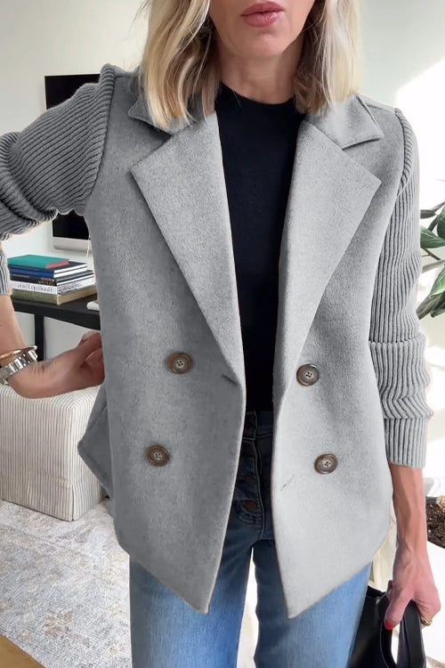 Brooke | Elegant Knit-Sleeve Blazer