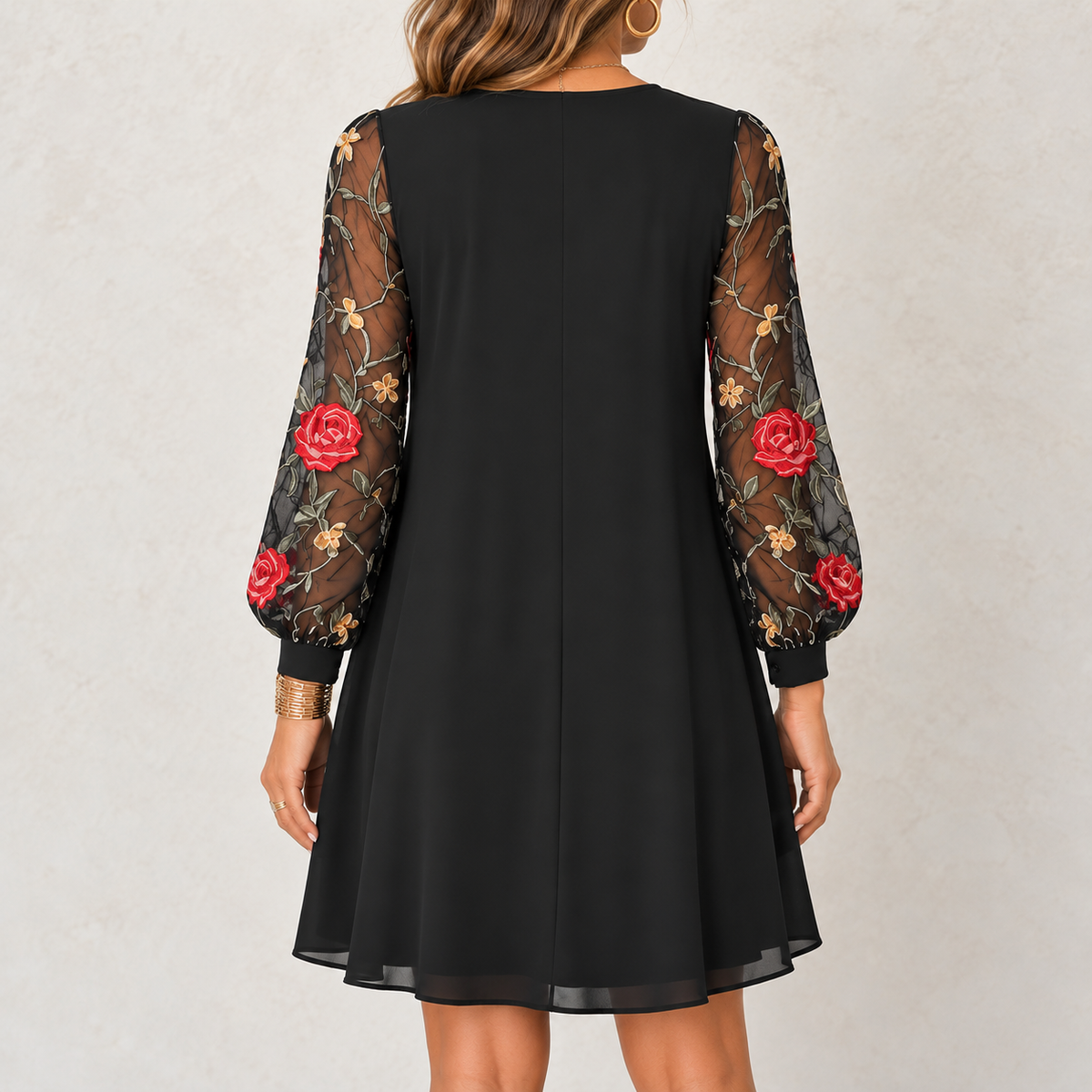 Lucy | Elegant Floral Sleeve Dress