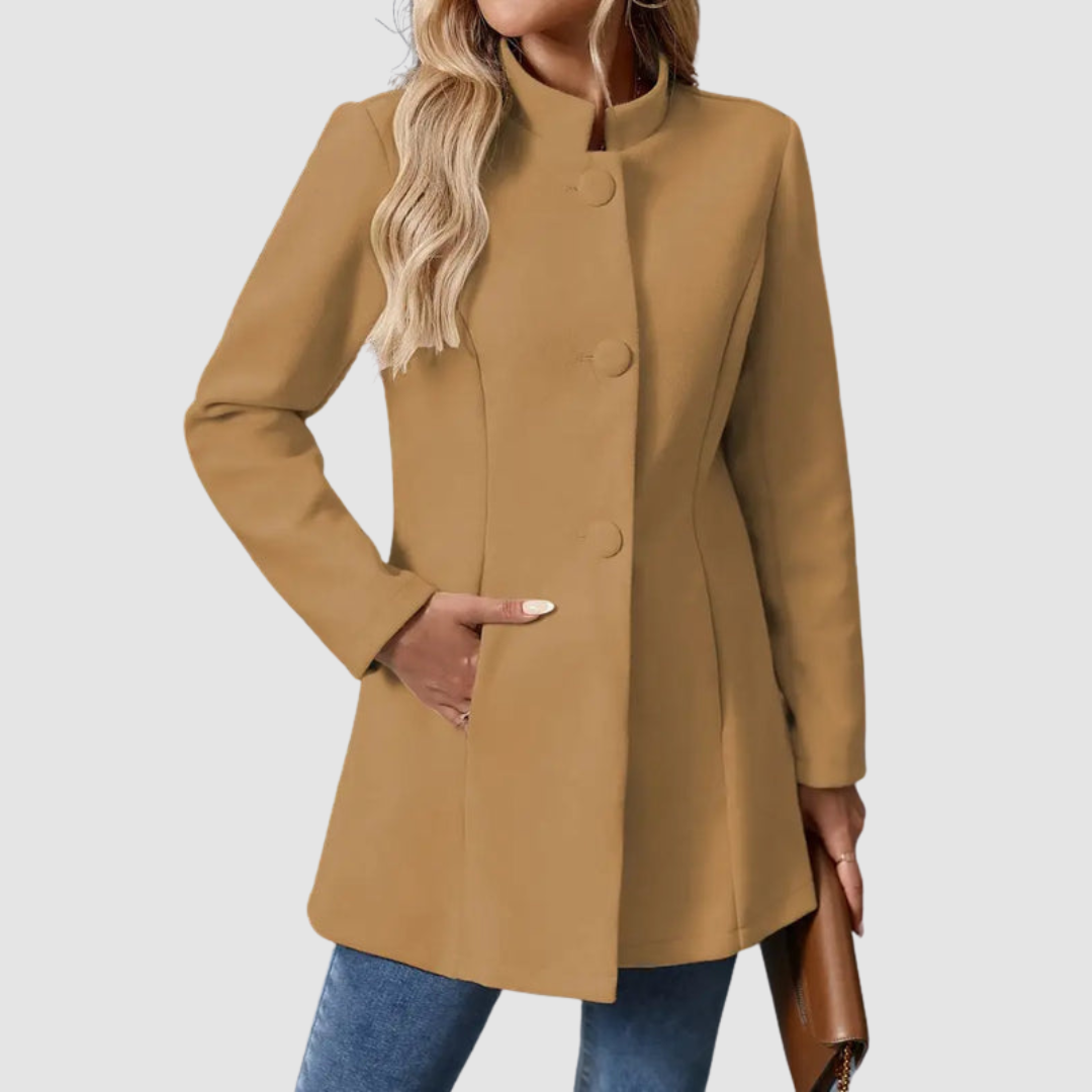Modique | Elegant Coat with Stand-Up Collar for Women | Outerwear