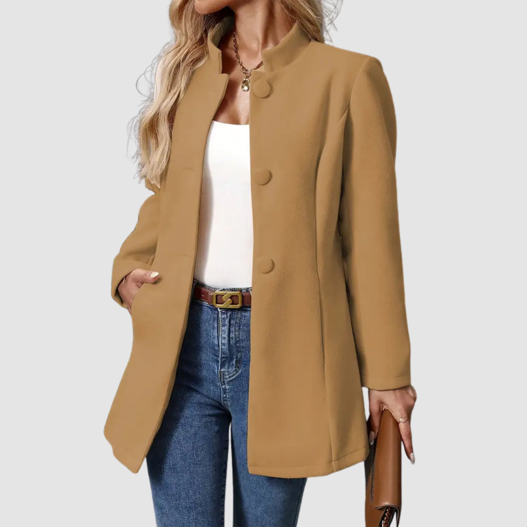 Modique | Elegant Coat with Stand-Up Collar for Women | Outerwear