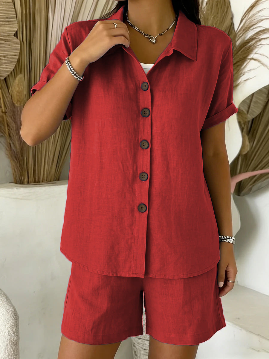 Cotton-Linen | Button-Up Shirt Set