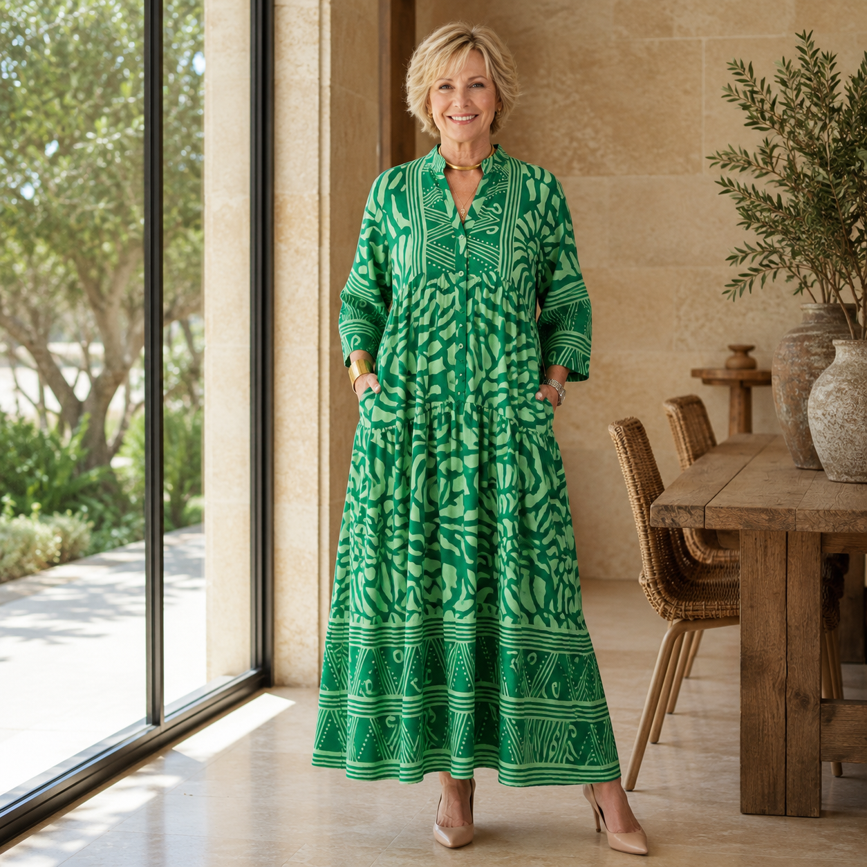 Marielle | Button Front Midi Dress