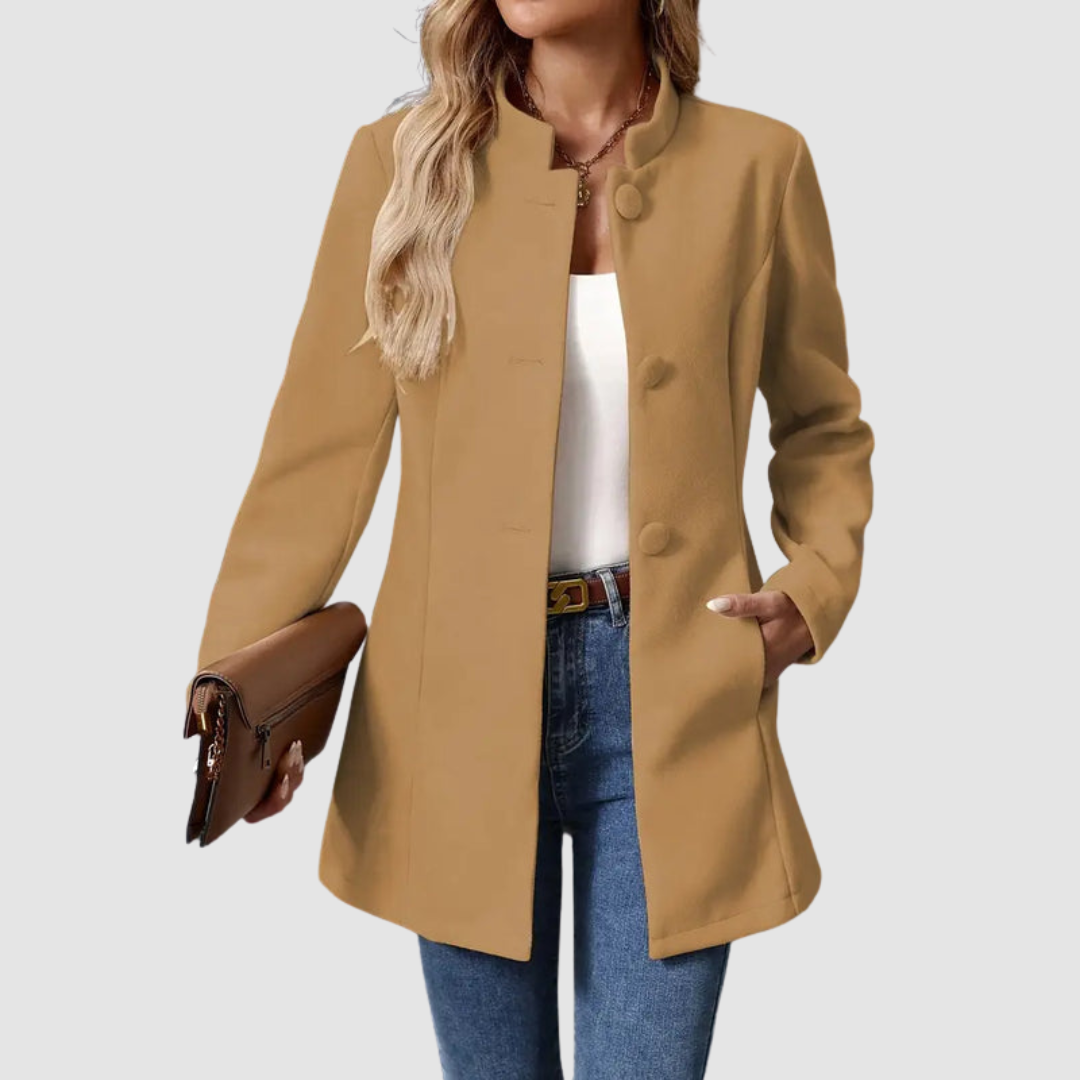 Modique | Elegant Coat with Stand-Up Collar for Women | Outerwear