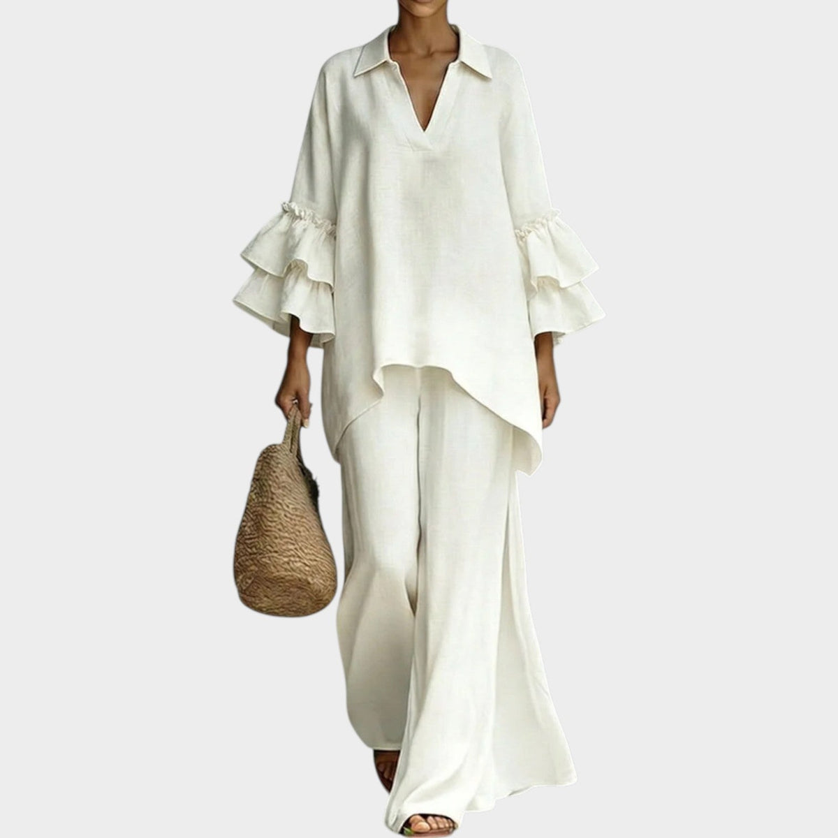 Ariela | Oversized Top and Wide-Leg Pants Two-Piece Set for Women