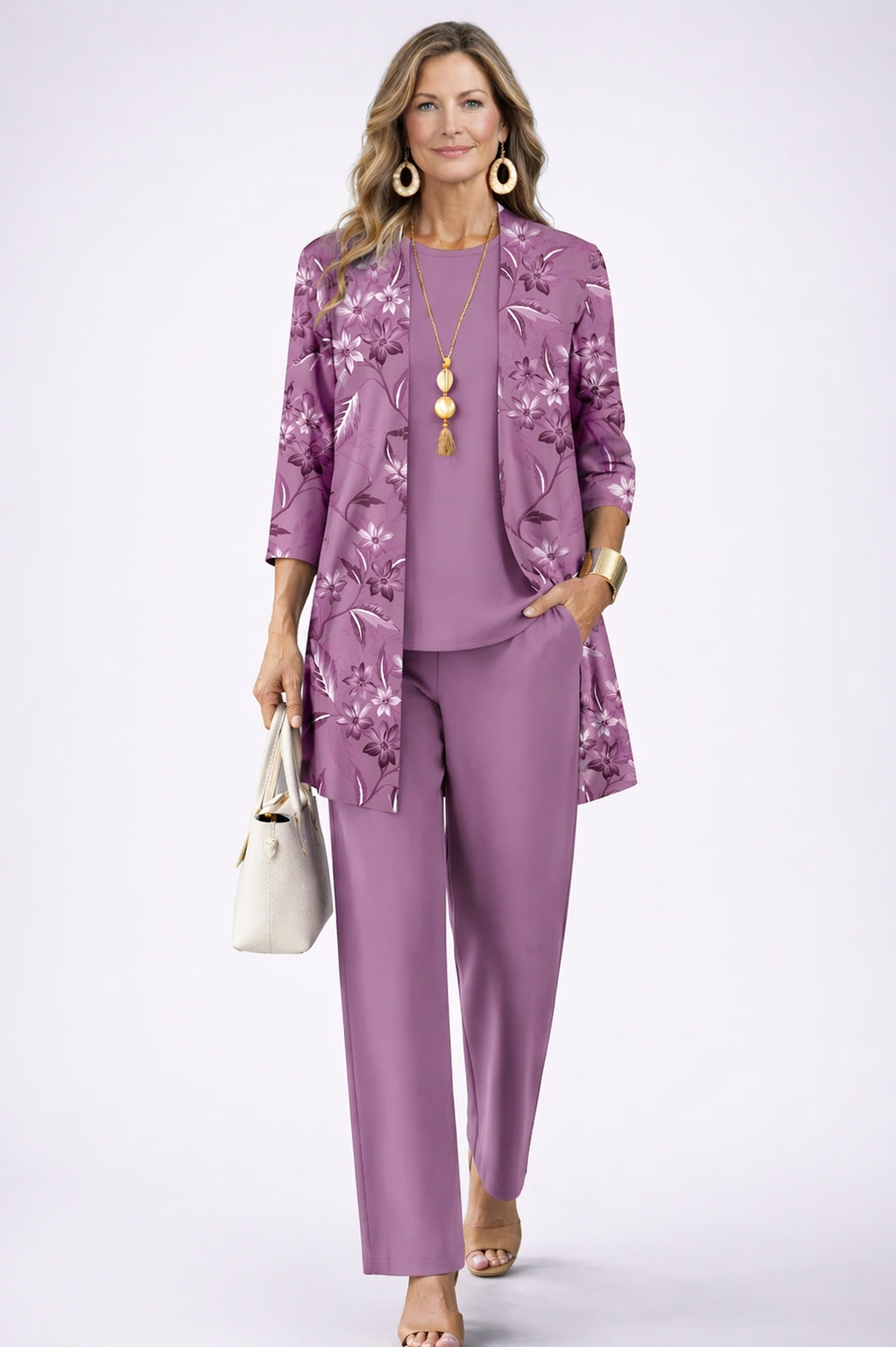 Margot | Floral Cardigan Three-Piece Set