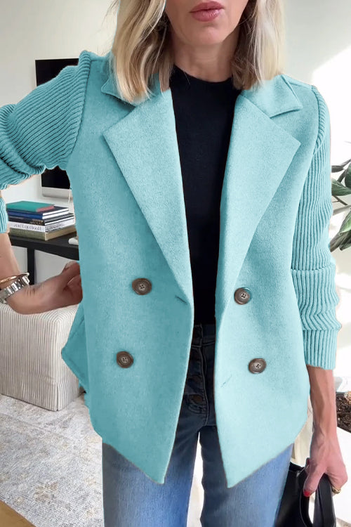 Brooke | Elegant Knit-Sleeve Blazer