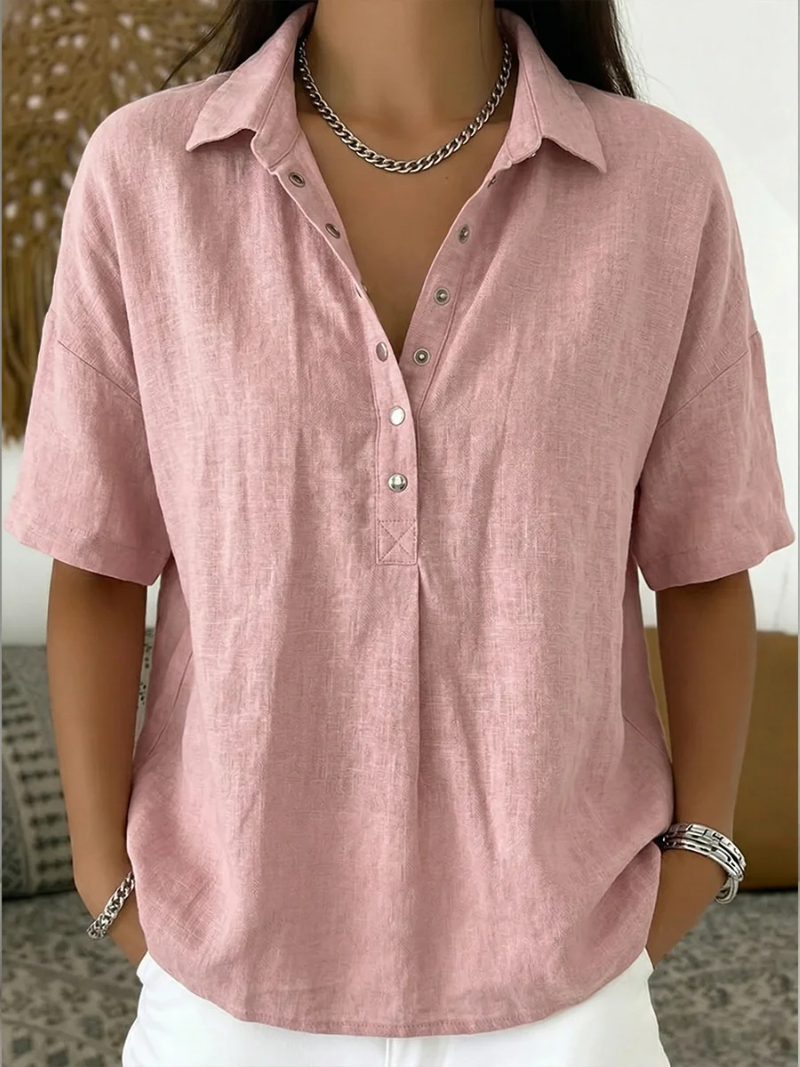 Esmé | Blouse with Collar and Button