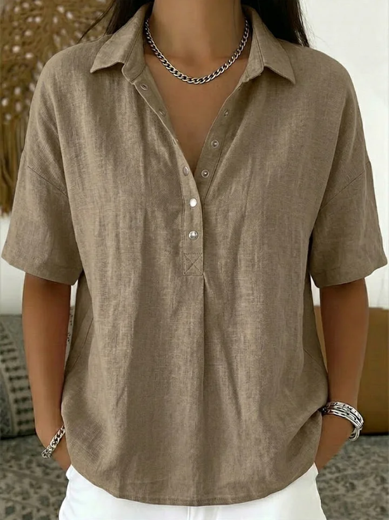 Esmé | Blouse with Collar and Button