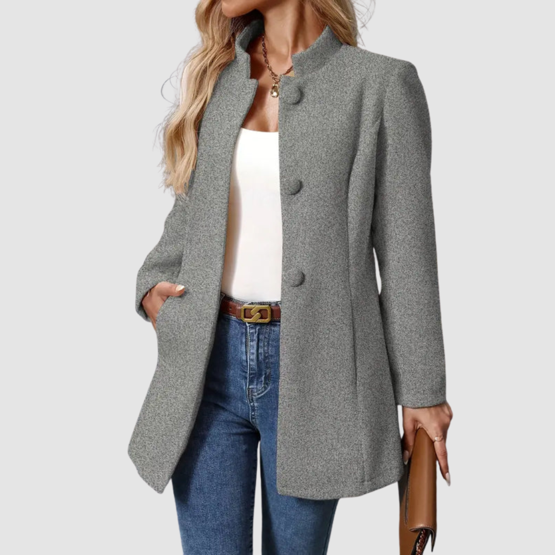 Modique | Elegant Coat with Stand-Up Collar for Women | Outerwear