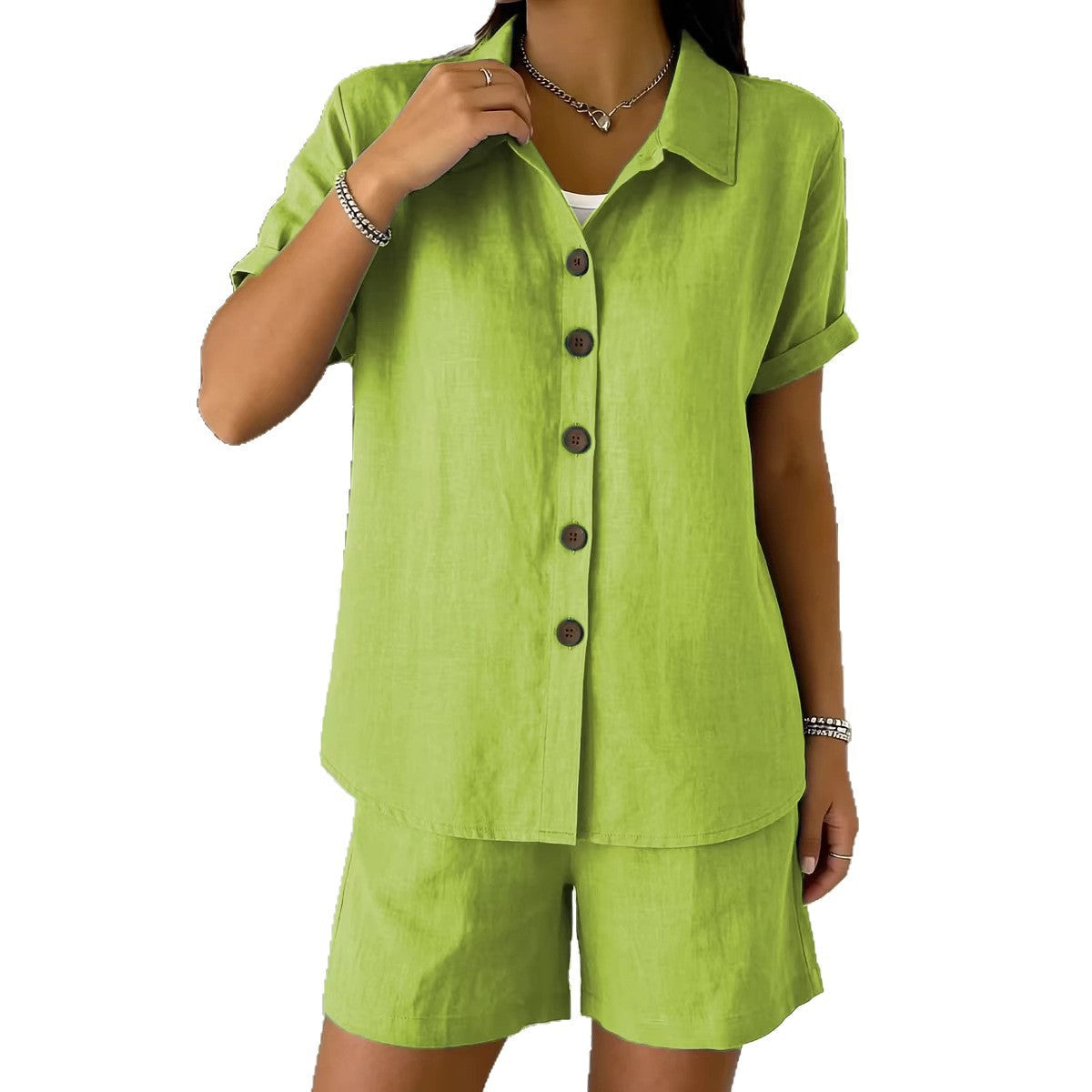 Cotton-Linen | Button-Up Shirt Set