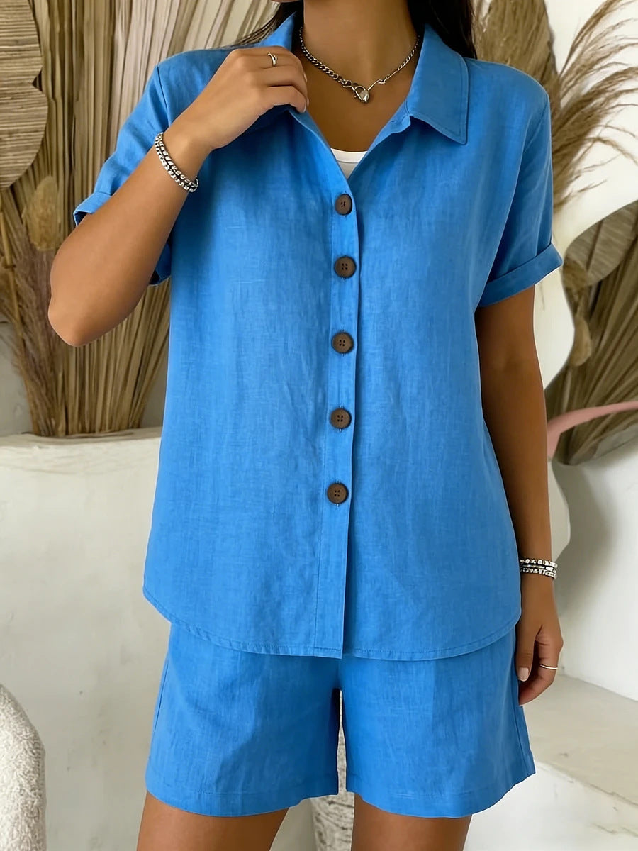 Cotton-Linen | Button-Up Shirt Set