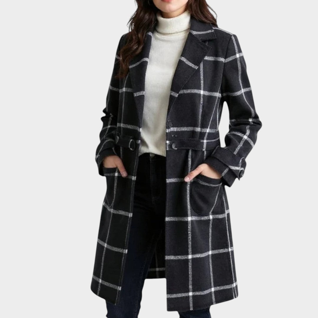 Adriana | Classic Check Autumn Coat for Women