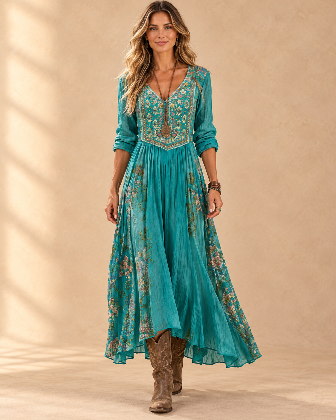 Evelyn | Elegant Bohemian Maxi Dress