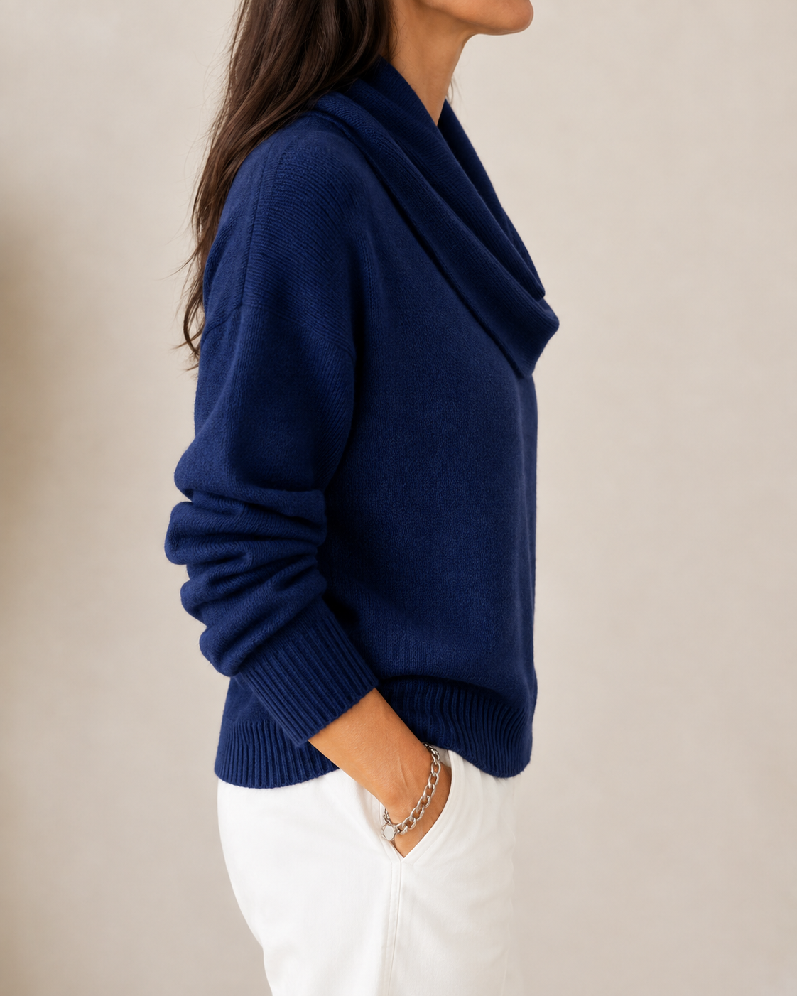 Soft Cowl-Neck Knit Jumper for Women