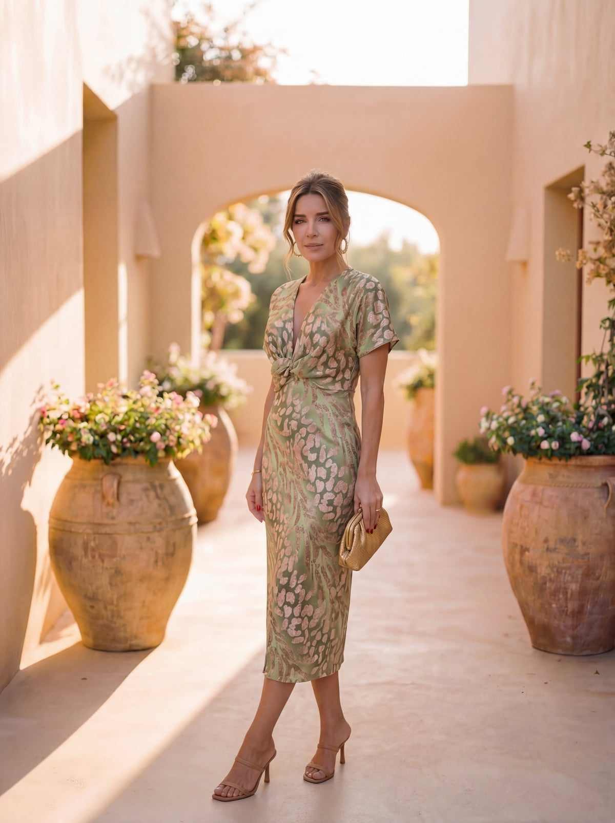 Victoria™ | Elegant Printed Midi Dress