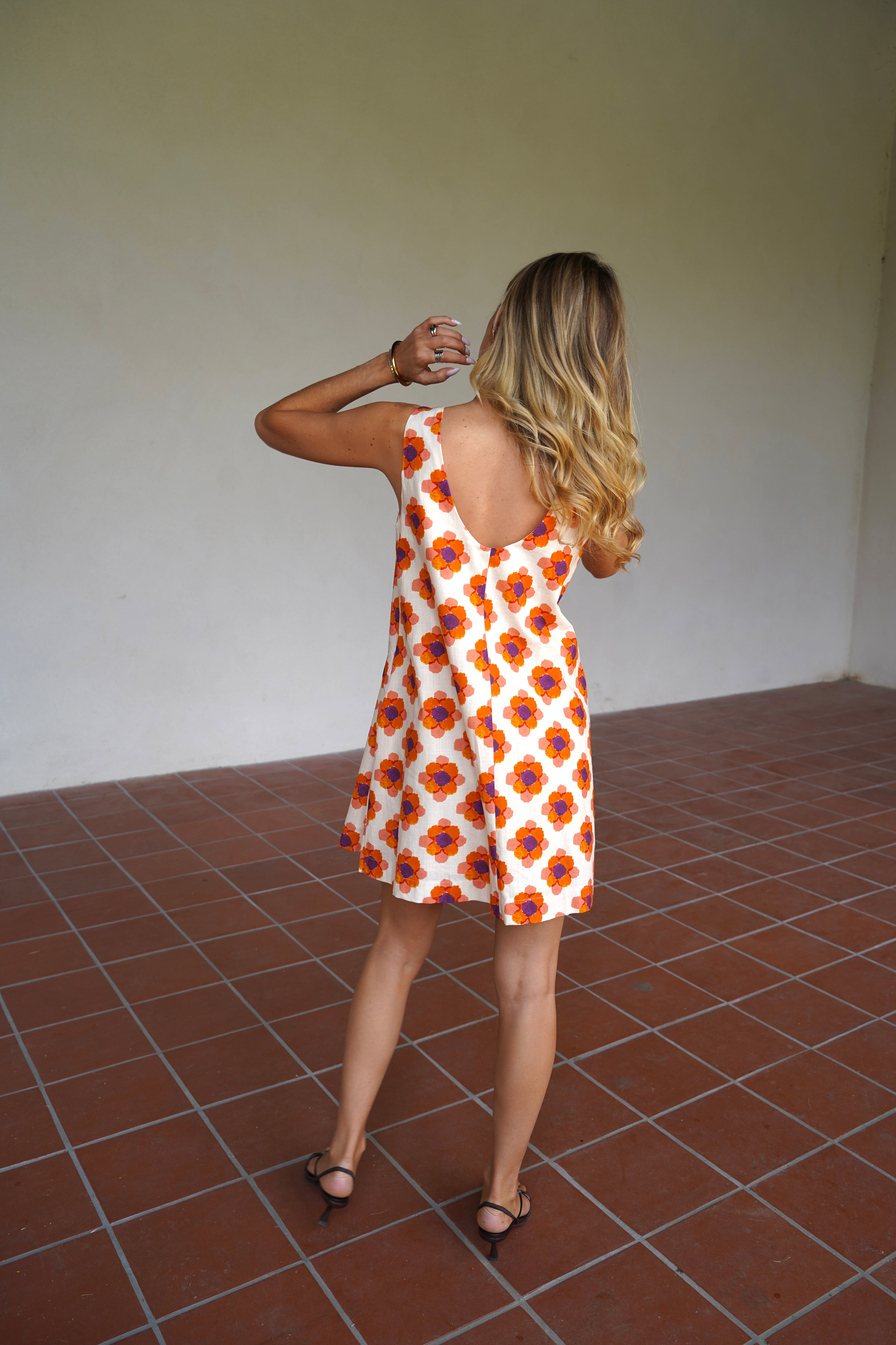 Harper™ | Short A-Line Dress with Retro Floral Print