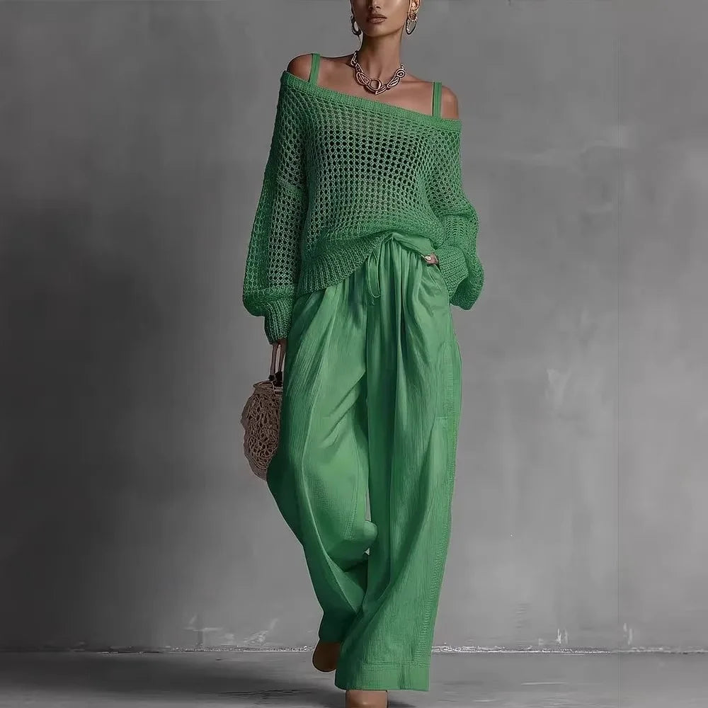 Claribel | Elegant Wide-Leg Two-Piece Set for Women | Occasion Wear