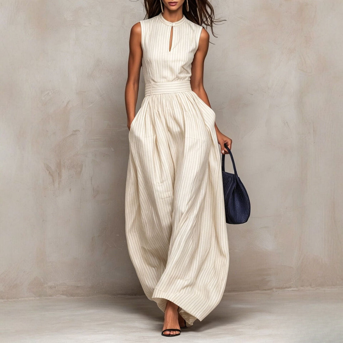 Celeste | Metallic Pinstripe Jumpsuit for Women