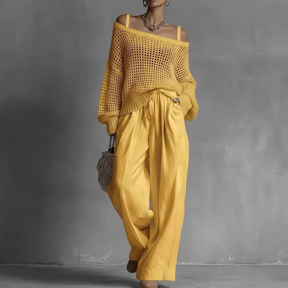 Claribel | Elegant Wide-Leg Two-Piece Set for Women | Occasion Wear