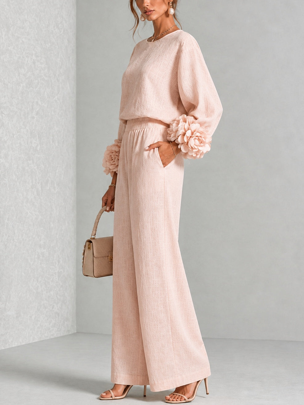 Rosalie | Floral-Cuff Two-Piece Set