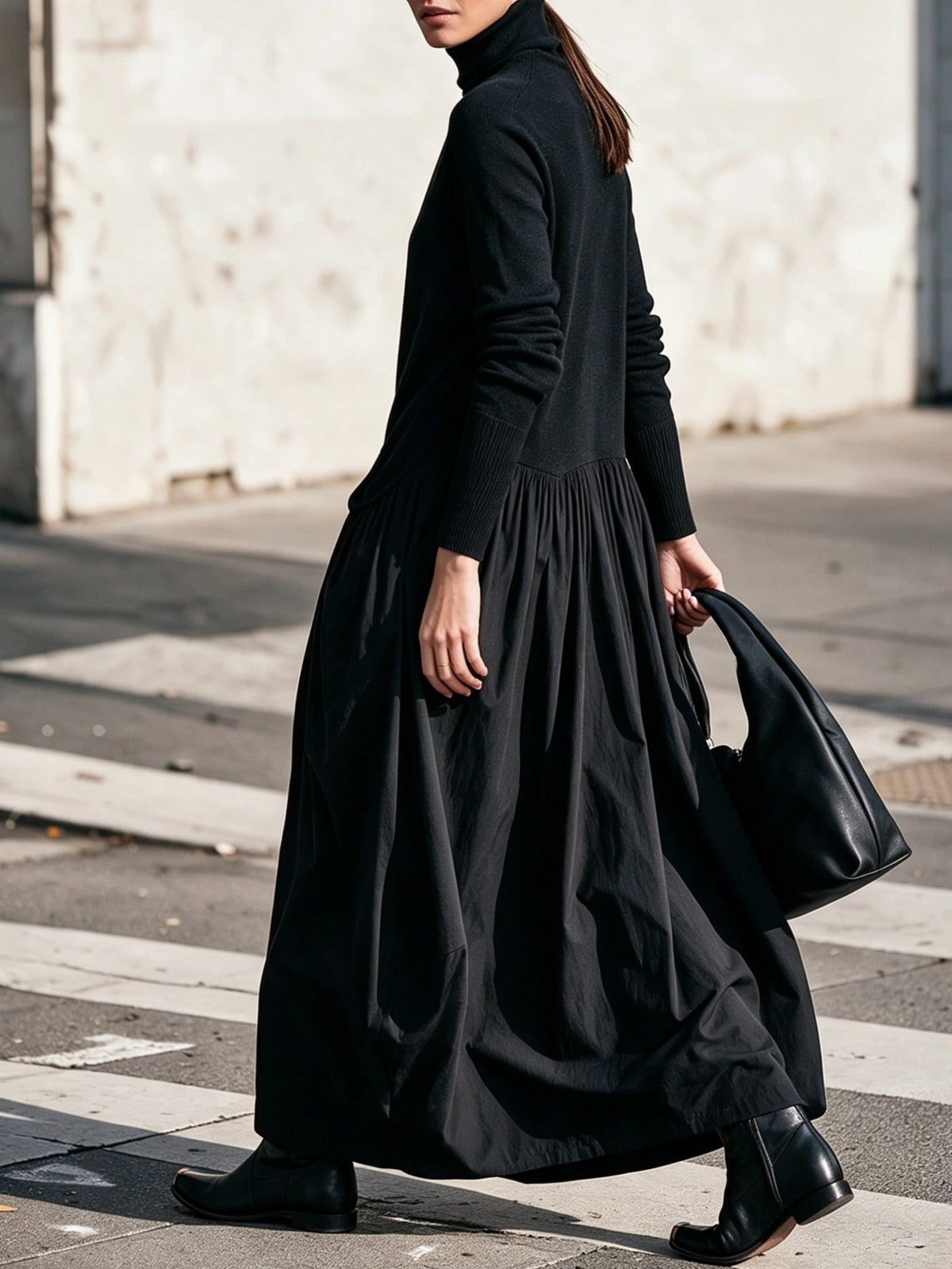 Sloane | Relaxed High-Neck Pocket Maxi Dress