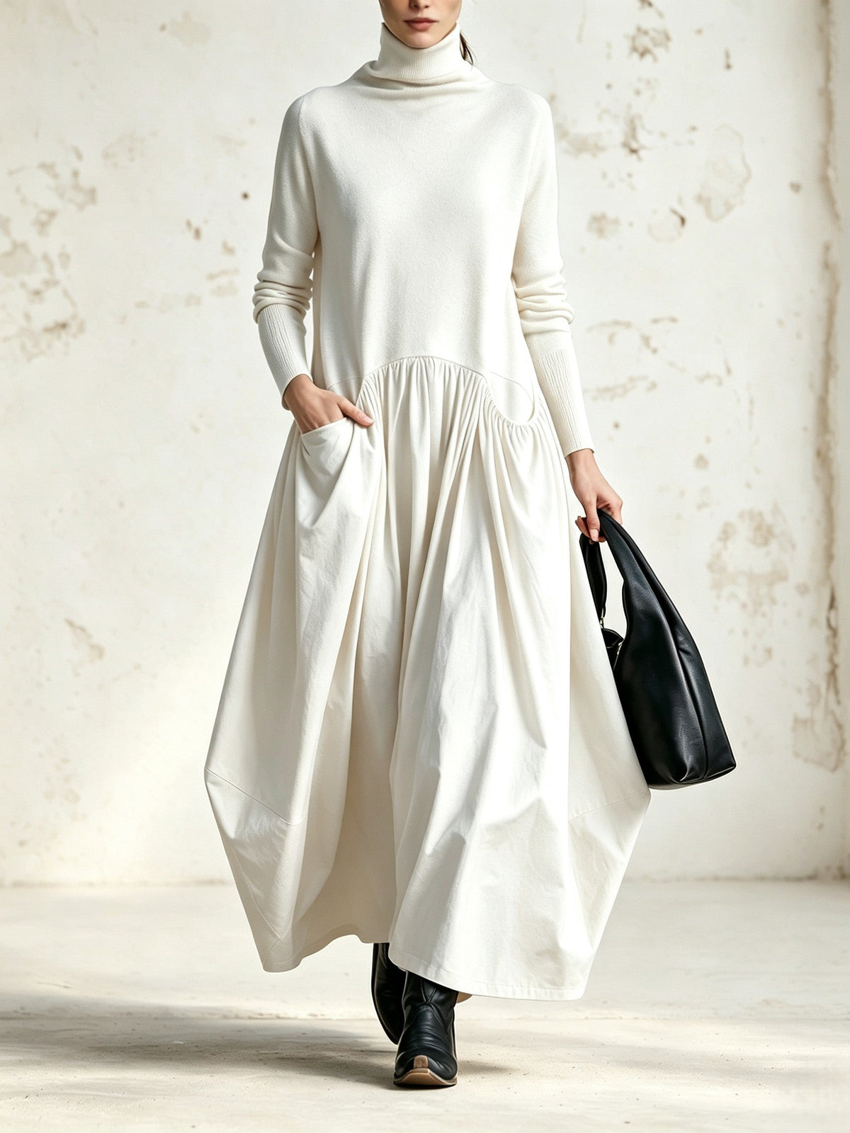 Sloane | Relaxed High-Neck Pocket Maxi Dress