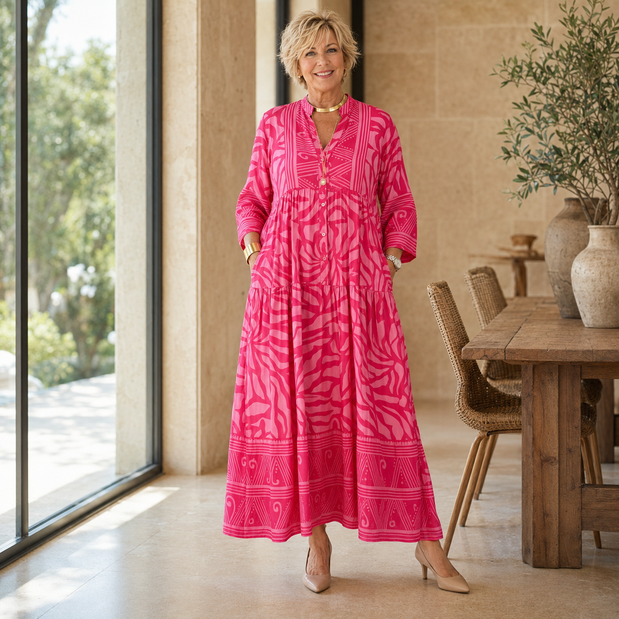 Marielle | Button Front Midi Dress